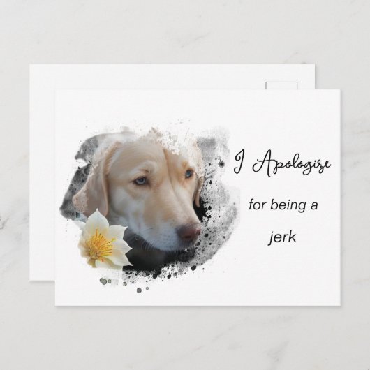 *~* AP61 Sad Tan Dog Bitte entschuldigen Sie die G Postkarte (Vorne/Hinten)