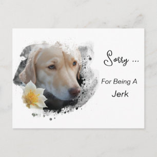 *~* AP61 Trauriger Labrador-Retriever-Blume Entsch Postkarte