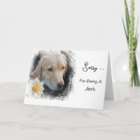 *~* AP61 Trauriger Labrador Retriever Blumen Nachr