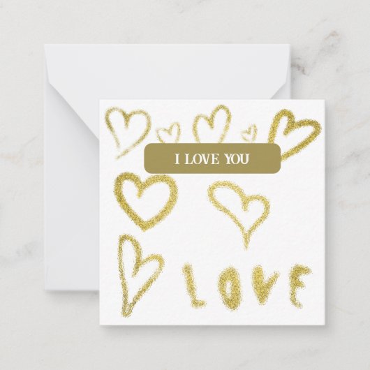 *~ AP62 Kindness gold I LIEBE Note Card Inspiriert Mitteilungskarte (Vorderseite)