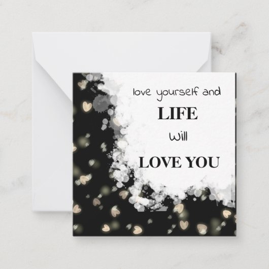 *~ AP62 Kindness LIEBE SELF Forward Note Card Mitteilungskarte (Vorderseite)