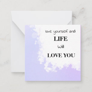 *~ AP62 Kindness LIEBE SELF Lavendel Note Card Mitteilungskarte