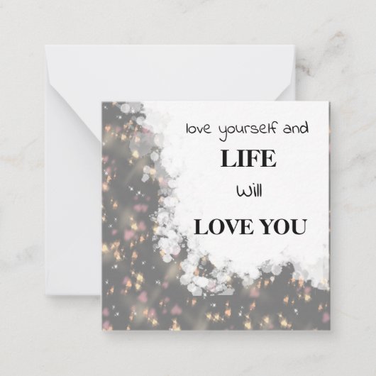 *~ AP62 Kindness LIEBE SELF Note Card Inspiriert Mitteilungskarte (Vorderseite)