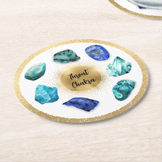 *~* AP64 Emoto Water Elixir Throat Chakra Runder Pappuntersetzer (Angewinkelt)