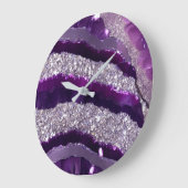 *~* AP66 Glam QR Lavende Lila Silver Glitzer Große Wanduhr (Winkel)