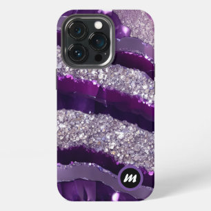 *~* AP66 Glam QR Lavendel Lila Silber Glitter  iPhone 13 Pro Hülle