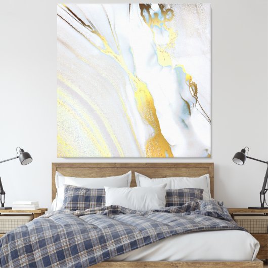 *~ AP66 Marmorstein Abstrakte Goldfolie Leinwanddruck (Insitu (Schlafzimmer))