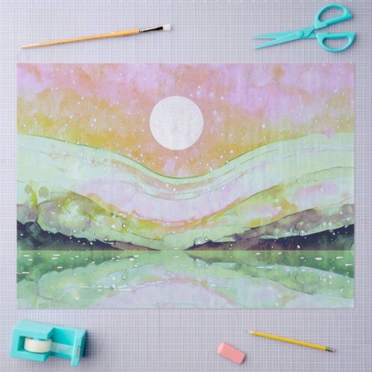 *~* AP67 Pastel Abstrakt Art Malerei Natur Seidenpapier (Basteln)