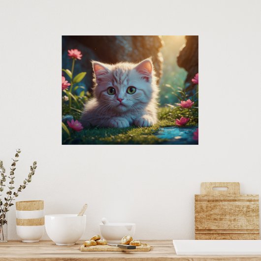 *AP68 5:4 Feline Tan Kitty Kitten Fluffy Poster (Küche)