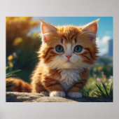 *~* AP68 5:4 Fluffy ORANGE Feline Kitty Kitten Poster (Vorne)