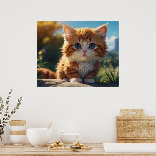 *~* AP68 5:4 Fluffy ORANGE Feline Kitty Kitten Poster (Küche)