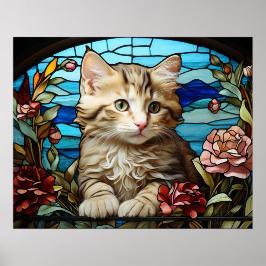 *~* AP68 5:4 Katze Feline Kitty Kitten Festglas Poster (Vorne)