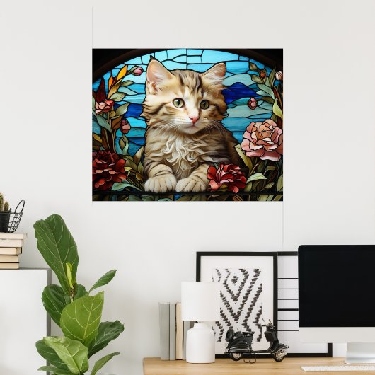 *~* AP68 5:4 Katze Feline Kitty Kitten Festglas Poster (Heimbüro)