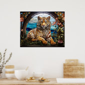*~* AP68 5:4 Vibrant Feline TIGER Hartglas Poster (Küche)