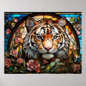 *~* AP68 Fantasie 5:4 TIGER gestanztes Glas farbig Poster (Vorne)