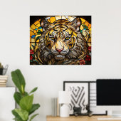 *~* AP68 Fantasy Bold 5:4 TIGER Hartglas Poster (Heimbüro)