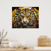 *~* AP68 Fantasy Bold 5:4 TIGER Hartglas Poster (Küche)