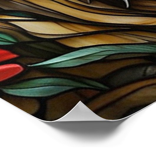 *~* AP68 Fantasy Bold 5:4 TIGER Hartglas Poster (Ecke)