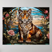 *~* AP68 Fantasy TIGER Gestaltetes Glas Bright 5:4 Poster (Vorne)