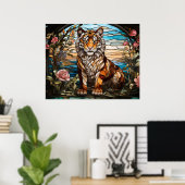 *~* AP68 Fantasy TIGER Gestaltetes Glas Bright 5:4 Poster (Heimbüro)