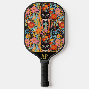 *~* AP68 Floral Whimsical Quirky Cat FOTO 5 Pickleball Schläger