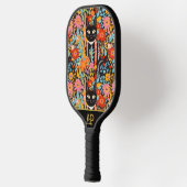 *~* AP68 Floral Whimsical Quirky Cat FOTO 5 Pickleball Schläger (Links)