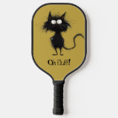 *~* AP68 Whimsical Quirky Cat Vibrant Colorful 3 Pickleball Schläger (Rückseite)