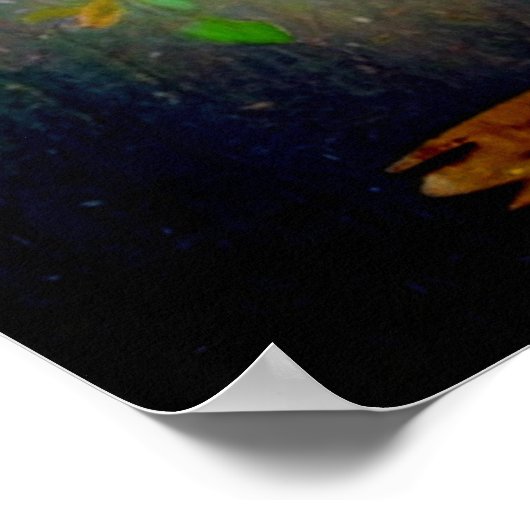 *~* AP81 Gold Glitzer Artistic Ethereal Tree Poster (Ecke)