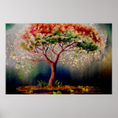*~* AP81 Gold Glitzer Artistic Ethereal Tree Poster (Vorne)