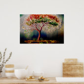 *~* AP81 Gold Glitzer Artistic Ethereal Tree Poster (Küche)
