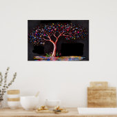 *~* AP81 Moderner Ätherischer Neonbaum Poster (Küche)