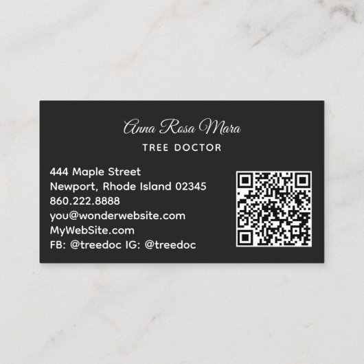 *~* AP82 Ethereal QR TREE Fantasy Business Card Visitenkarte (Rückseite)