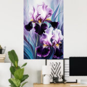 *~* AP84 Lila Iris Irises Wall Art Poster (Heimbüro)
