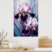 *~* AP84 Lila Iris Irises Wall Art Poster (Küche)