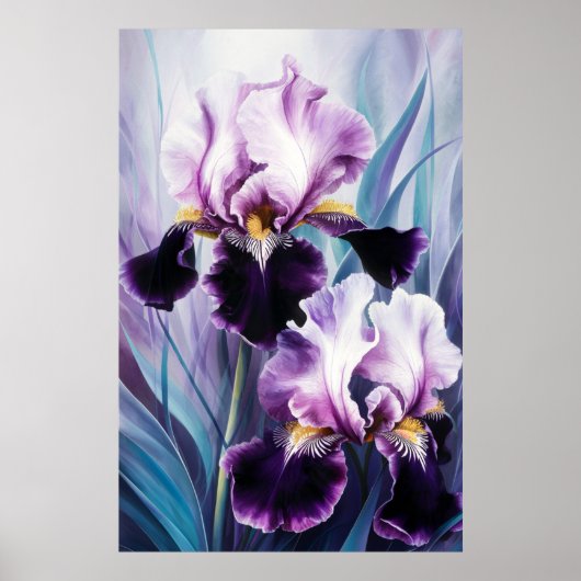 *~* AP84 Lila Iris Irises Wall Art Poster (Vorne)