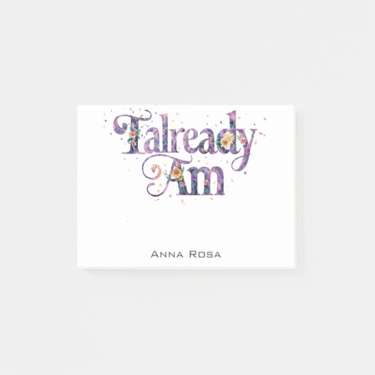 *~* AP85 2 Floral Dankbarkeit Manifest BEREITS AM Post-it Klebezettel (Vorderseite)