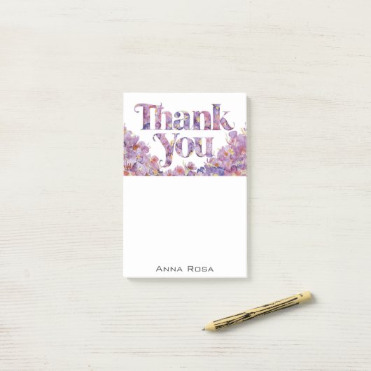 *~* AP85 Blume Vielen Dank Dankeschön zum Manifest Post-it Klebezettel (Auf Schreibtisch)