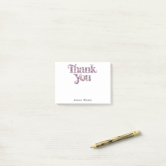 *~* AP85 BlumenDankeschön-Manifest 1 Post-it Klebezettel (Auf Schreibtisch)