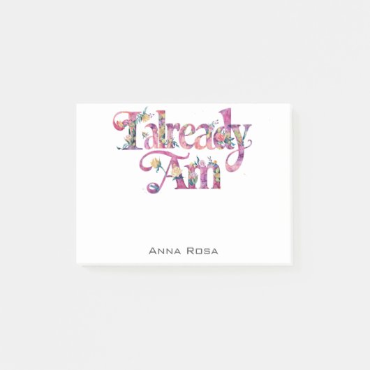 *~* AP85 Floral Dankbarkeit Manifest BEREITS AM Post-it Klebezettel (Vorderseite)