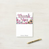 *~* AP85 Floral Vielen Dank Dankbarkeit Manifestin Post-it Klebezettel (Auf Schreibtisch)