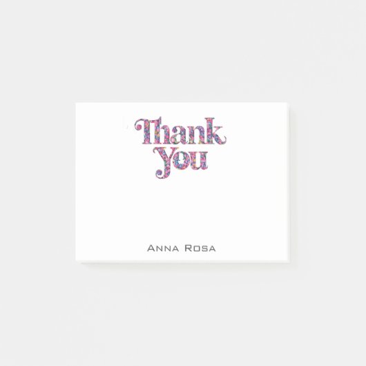 *~* AP85 FloralT Dankbarkeit * Manifest Post-it Klebezettel (Vorderseite)