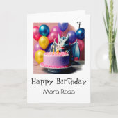 *~* AP88 AGE Baby Tiny Dragon Cake Birthday Card Dankeskarte (Vorderseite)