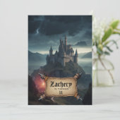 *~* AP88 Burgen Mittelalterliche Fantasie Geburtst Einladung (Stehend Vorderseite)