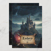 *~* AP88 Burgen Mittelalterliche Fantasie Geburtst Einladung (Vorne/Hinten)