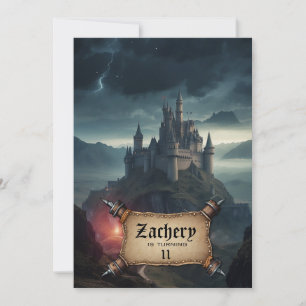 *~* AP88 Burgen Mittelalterliche Fantasie Geburtst Einladung