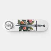 *~* AP88 Mittelalterliche Schwertfliege Blume Skateboard (Horizontal)