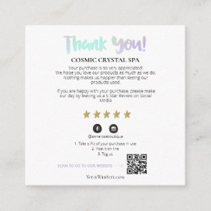 *~* AP8 QR DANK IHNEN Gold Star Review Einladung 