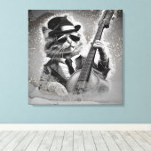 *~ AP91 Grau Percussionist Cool Cat DRUMMER Leinwanddruck (Insitu (Holzboden))