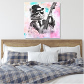 *~ AP91 Pink Blue Percussionist Cool Cat DRUMMER Leinwanddruck (Insitu (Schlafzimmer))