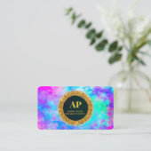 *~AP93 Neon BOLD Abstrakt QR Business Card Visitenkarte (Stehend Vorderseite)